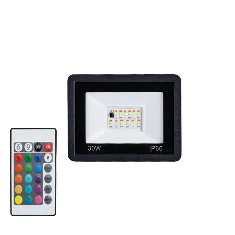 ABAH-2X 30W RGB 투광 조명 RGB 반사경 IP66 LED 스포트라이트(원격 프로젝터 램프 포함) 야외 정원 조명