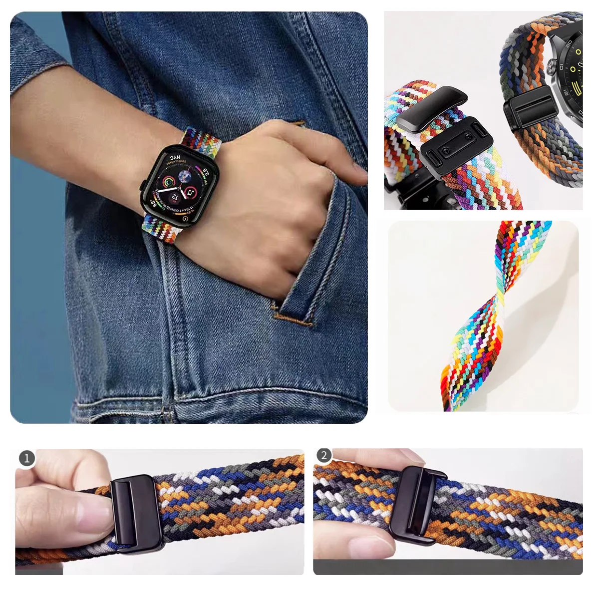 Adjustable Fashion Magnetic Sport Braided Watchband - Smart Accessories