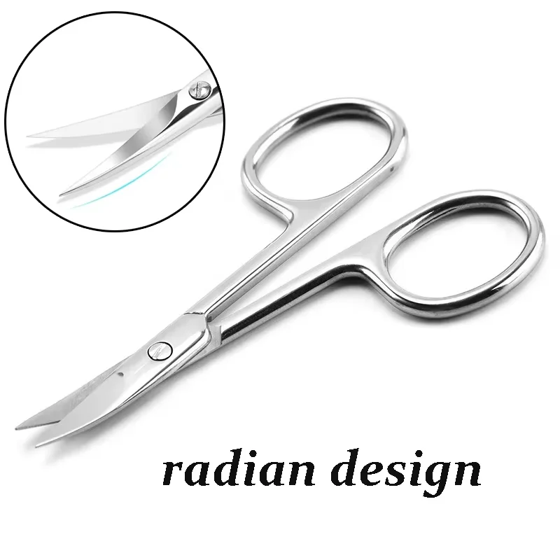 Description Picture 6 of itemEyebrow Scissors Professional Eyebrow Curved Blade Cuticle Scissors Professional Stainless Steel Manicure Trimmer Hair Remover T