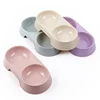 Dogs and Cats Feeding Double Bowl Macarons Plastic Feeding Bowl Double Bowl Pet Bowl Drinking Water Feeding 1