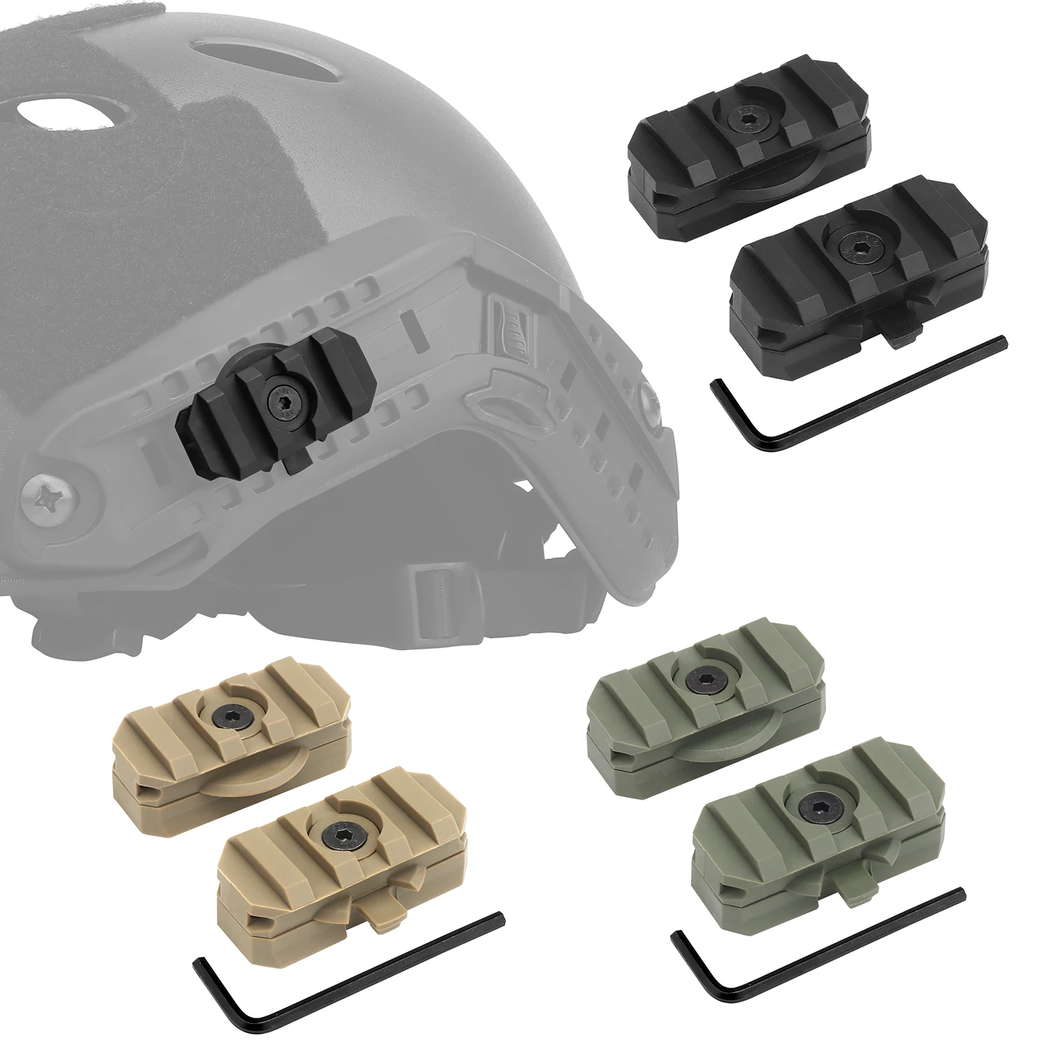 Equipment helmet 360 degree Rotatable linear guide rail 2pcs/set tactical helmet light tactical helmet adapter airsoft helmet pads tactical helmet accessories
