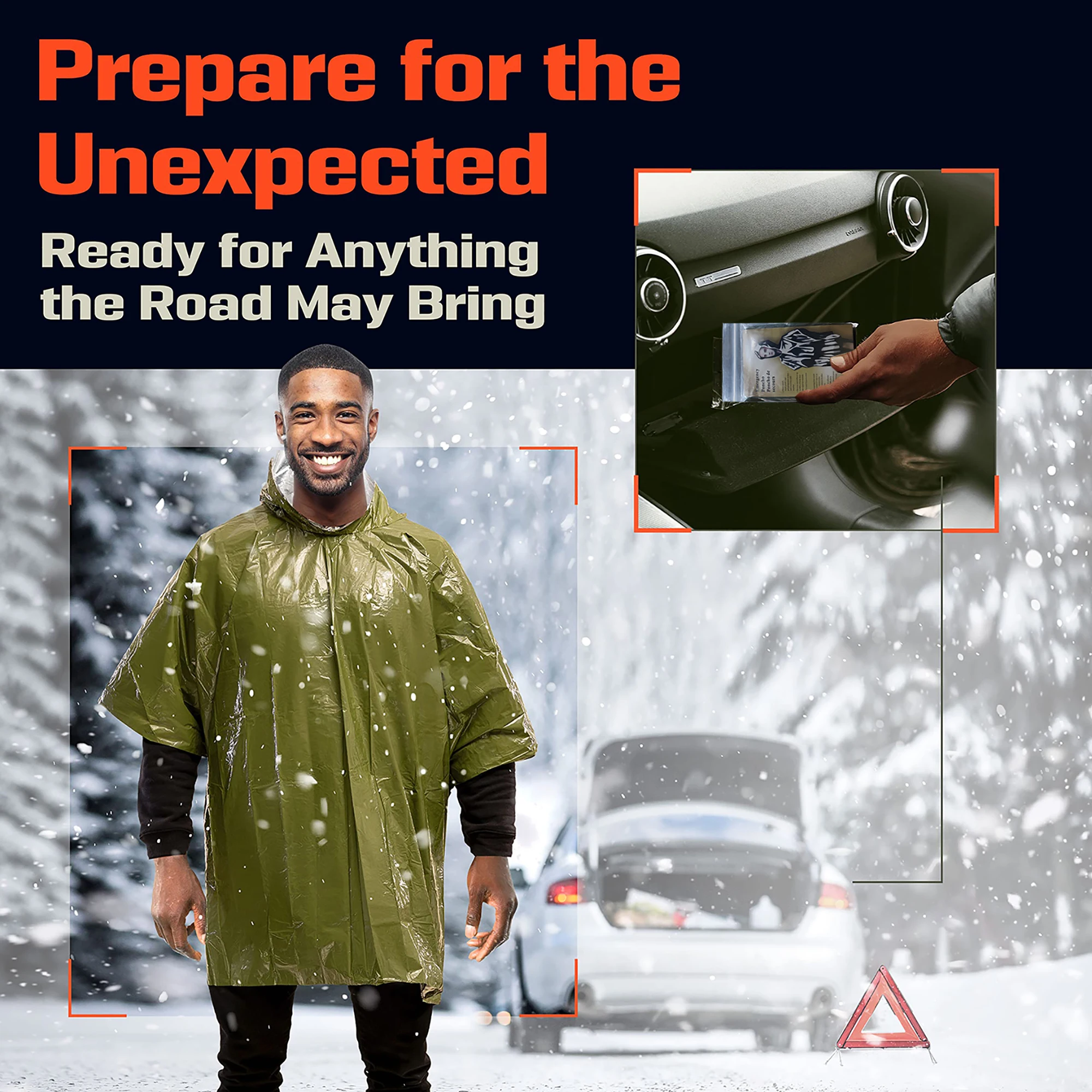 Disposable Poncho Emergency Blanket Camping Raincoat Survival Tool Emergency Poncho 4 Pcs Film Thermal Raincoat Blanket Insulated Reflective Enhanced Visibility Outdoor/Car Camping Survival Gear