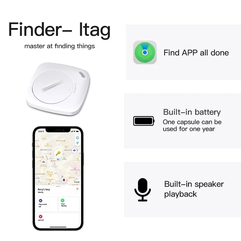 Gps Tracker Gps Locator Anti Lost Tracker Bluetooth Tracker Bluetooth Gps Tracker Gps Car Tracker Bluetooth Finder GPS Smart Air Tag Mini Smart Tracker Bluetooth Tag Child Finder Pet Car Lost Tracker For Apple IOS System Find My APP