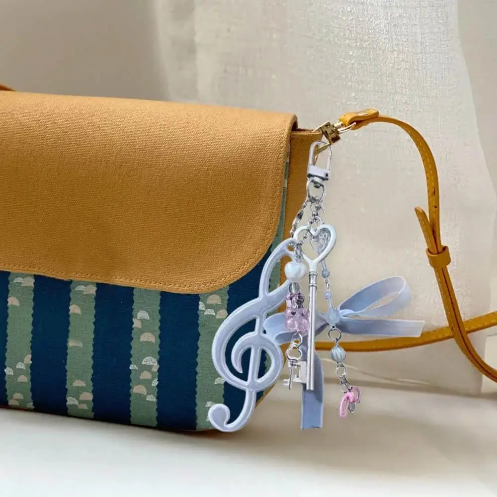 Resin Music Note Keychain For Bags Creative Bag Charms Pendant Phone Backpack Hanging Ornament