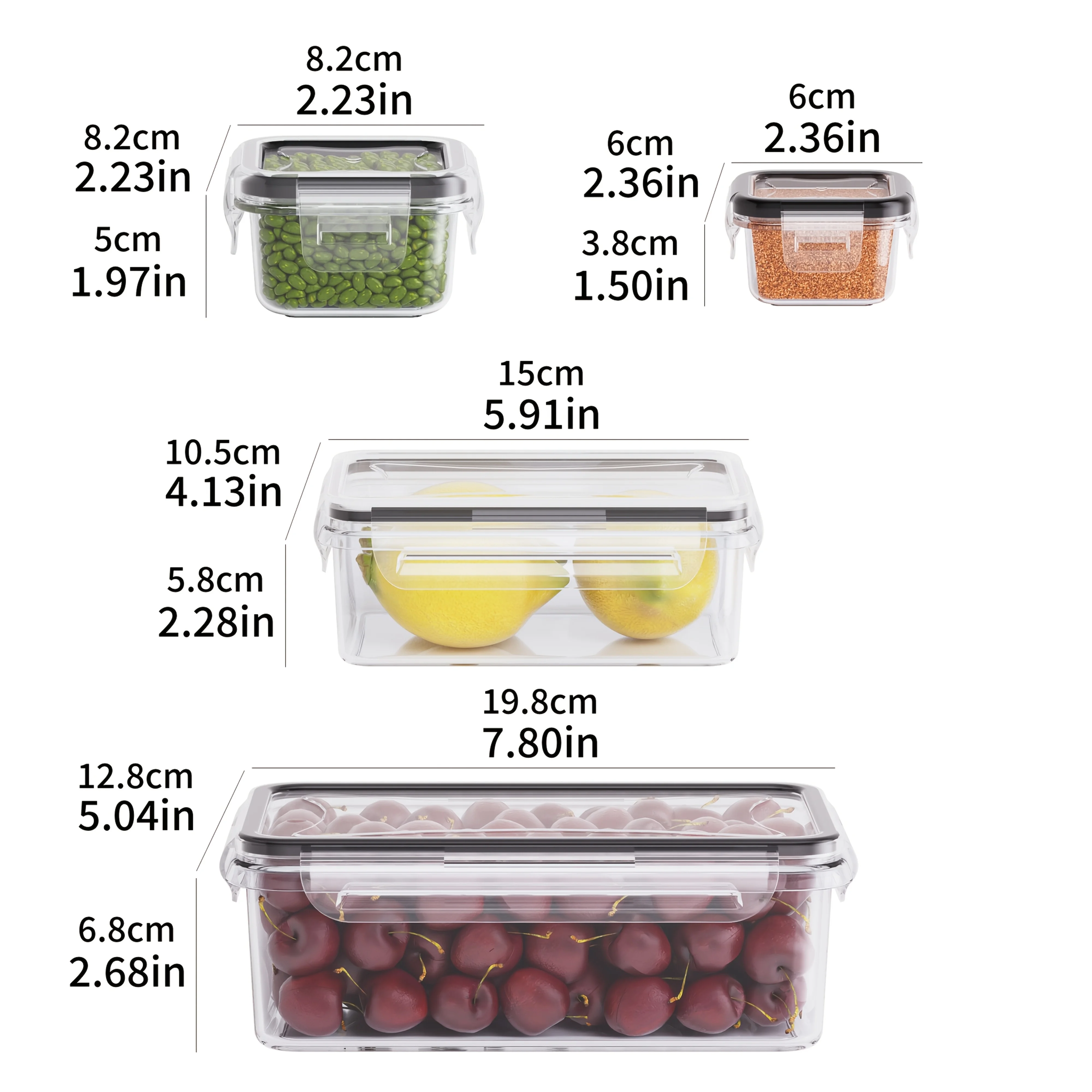 Juego de contenedores de almacenamiento de alimentos de cocina transparente, caja de almuerzo de plástico multifuncional segura para microondas con tapa + 24 etiquetas de pizarra