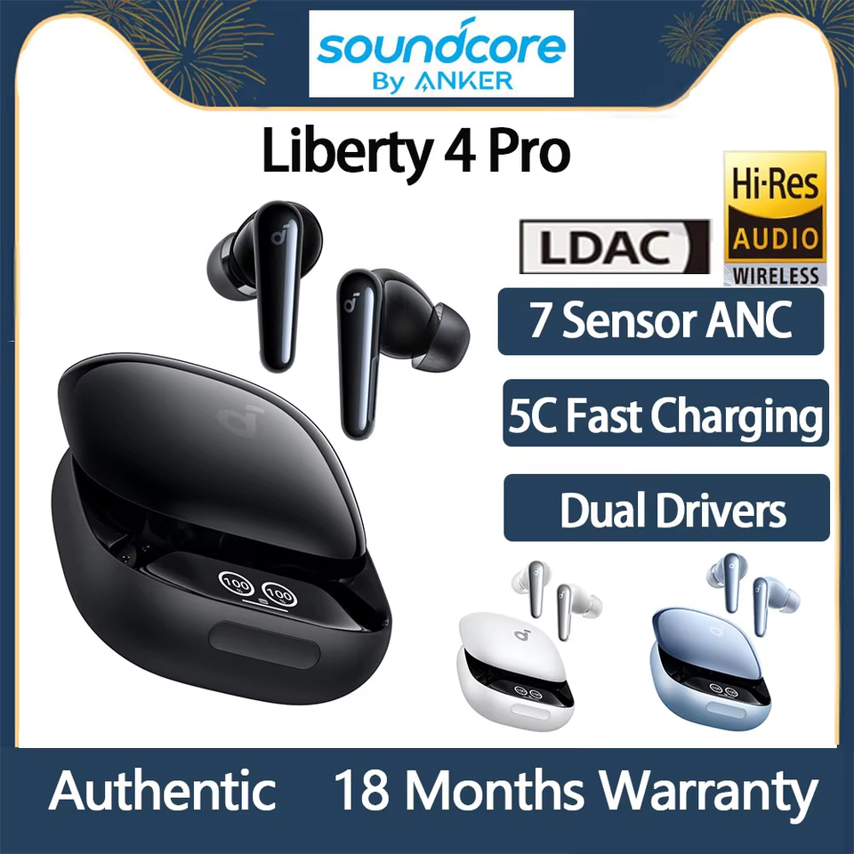 Original Soundcore Liberty 4 Pro TWS True Wireless Bluetooth Earphone LDAC High Resolution Noise Cancelling Sports running