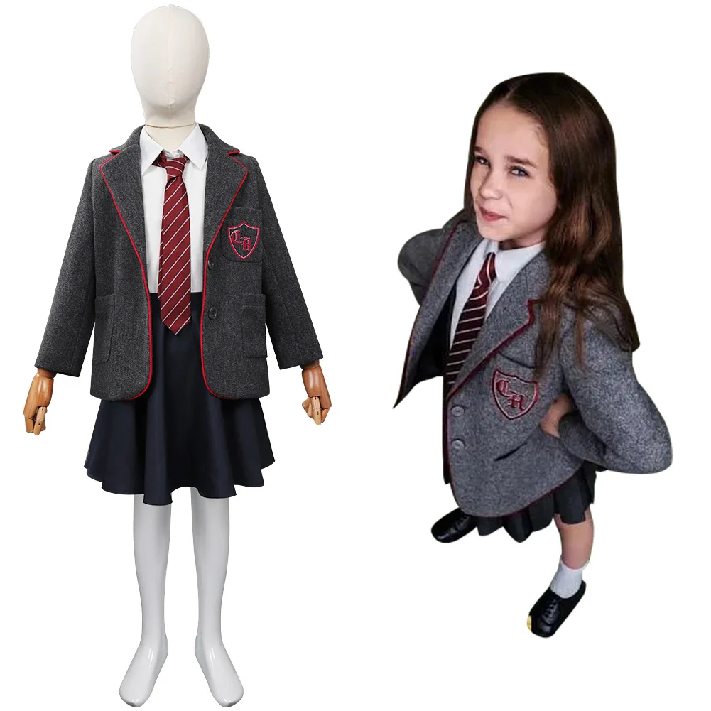 

Kids Children Roald Dahl’s Matilda the Musical Cosplay Costume Uniform Skirt Shirt Necktie Outfits Halloween Carnival Suit