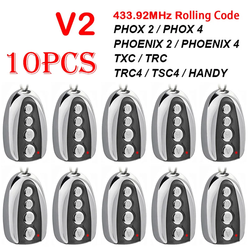 

10 PCS V2 Phoenix Remote Control Phox Phoenix 2 4 TXC TRC TRC4 TSC4 HANDY Remote Control Garage Door Opener 433mhz Rolling Code