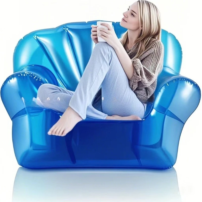 Transparent sofa PVC inflatable sofa camping inflatable lazy recliner single seat Transparent sofa PVC inflatable sofa camping inflatable lazy recliner single seat