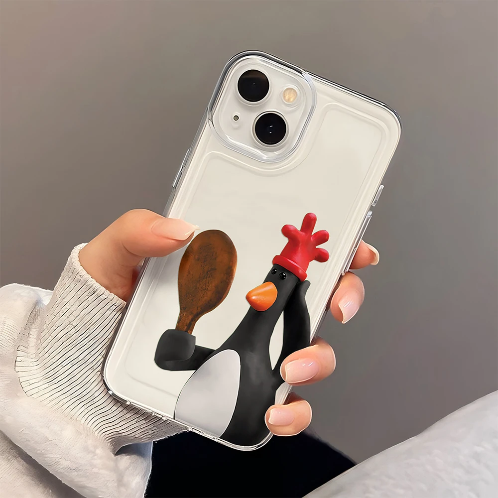 Charming Cartoon Duo Clear Soft TPU Phone Case