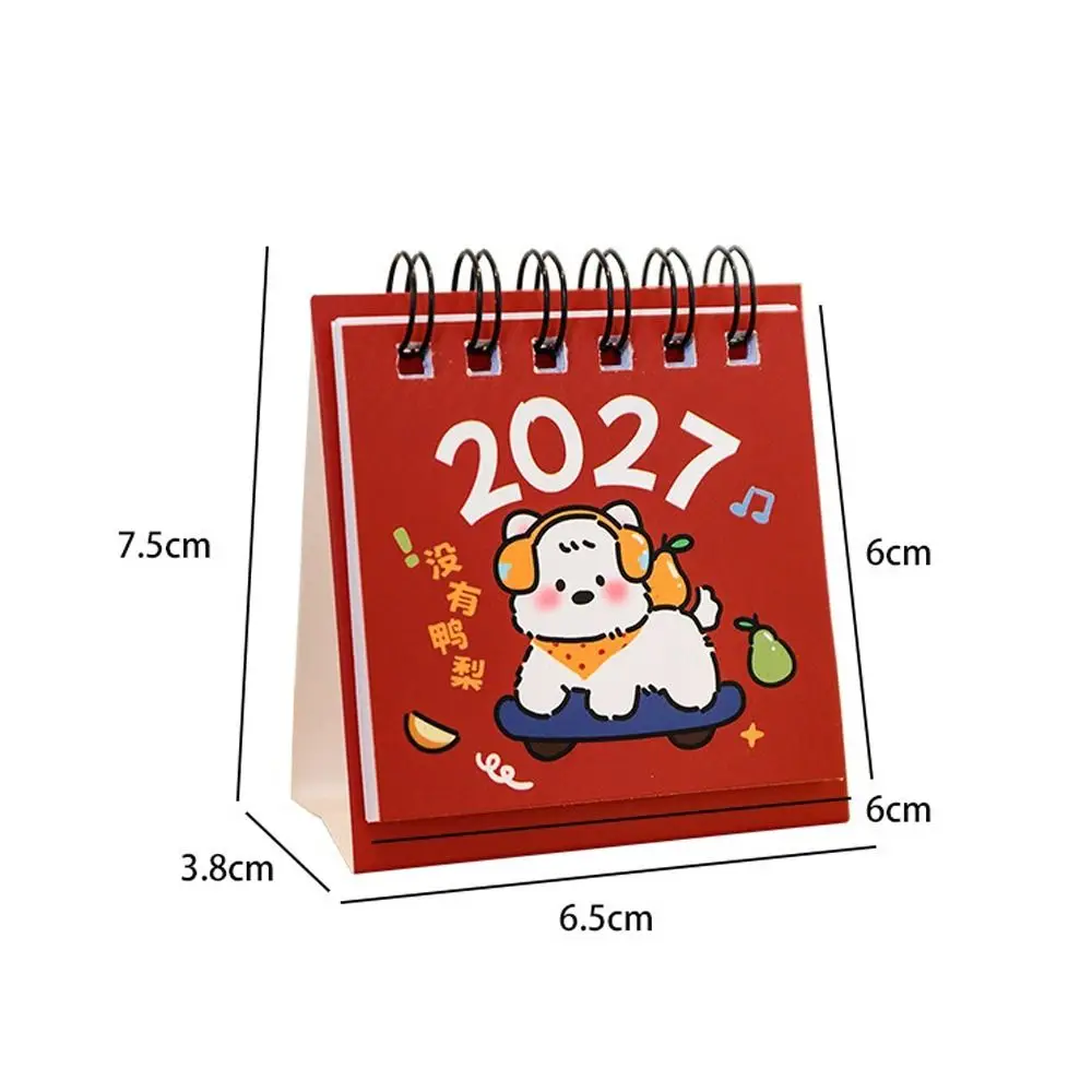 Calendario da Tavolo Creativo Mini 2027, Calendario a Spirale Doppia con Disegni Cartoon, Pianificatore Mensile per Casa e Ufficio - immagine 6