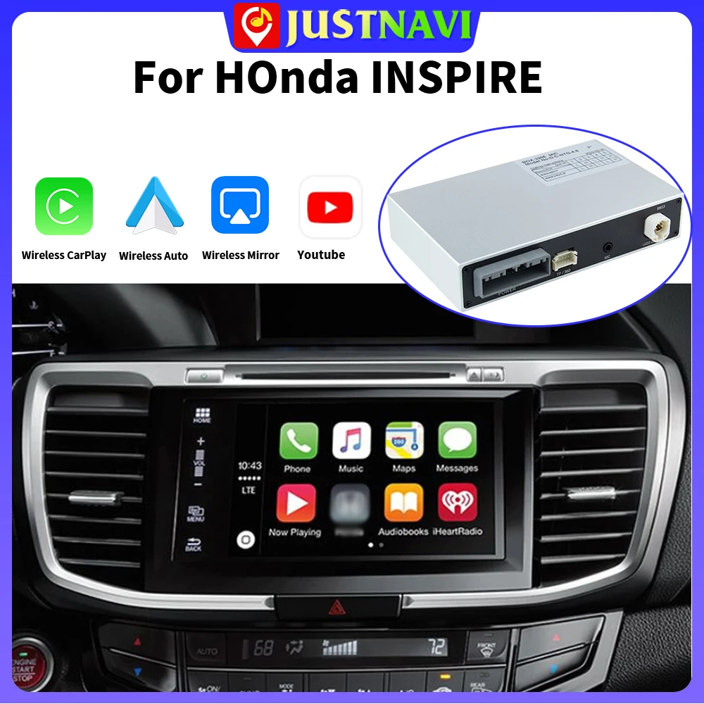 JUSTNAVI Wireless Apple Carplay 7 inch For Honda INSPIRE Apple Screen
