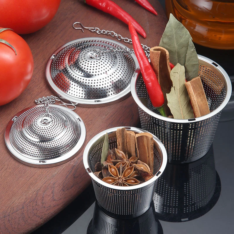 3-Size Stainless Steel Tea Infusers with Chain Tea Ball Strainer Sphere Herbal Leaf Spice Locking Mesh Filter Kitchen Accessorie