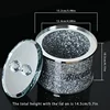 Crystal Glass Biscuit Container Jar Tin with Lid Kitchen Counter Storage Silver Trimmings Crystal Filled Decorative Storage Box 2