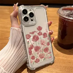 Cherry Blossom Clear Case with Airbag Corners - Elegant Protective Cover for Motorola E15 (S24425)