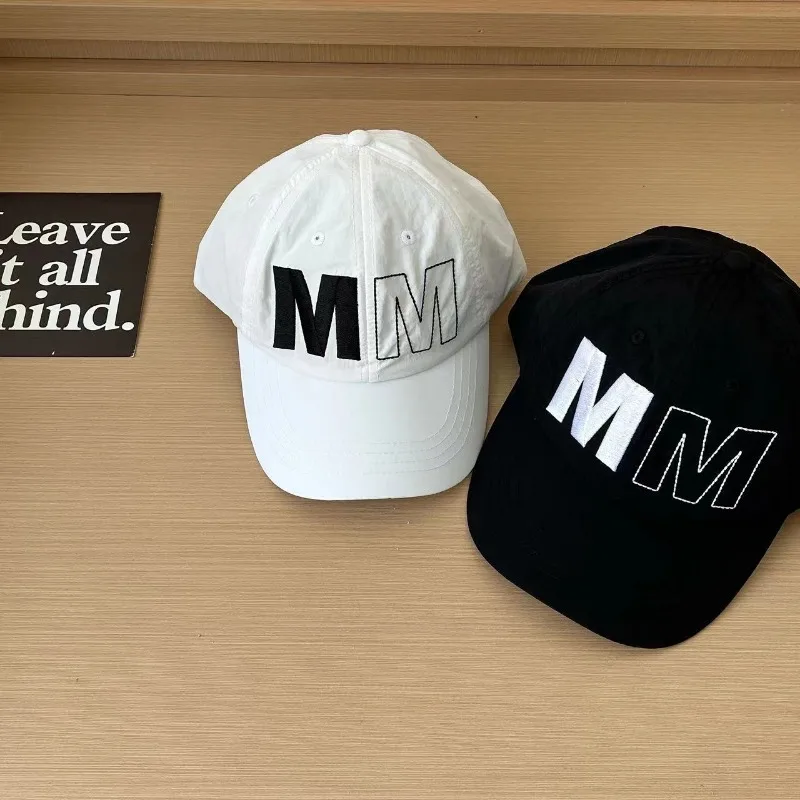 

Корейская быстросохнущая цветная большая Солнцезащитная шляпа с вышитыми буквами, летняя Водонепроницаемая Мужская и Женская Повседневная Бейсболка