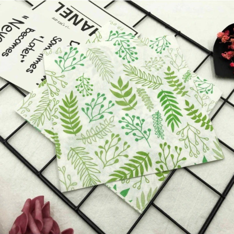 Colourful Napkins Printed Square Paper Napkins Restaurant Floral Facial Tissue Hotel Wedding Table Setting Pure Wood Pulp Paper