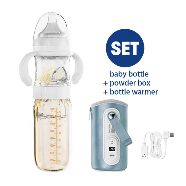 multifunctional baby supplies products 3in1 240ml kids infant feeding ppsu  bottle with usb warmer and powder storage - AliExpress