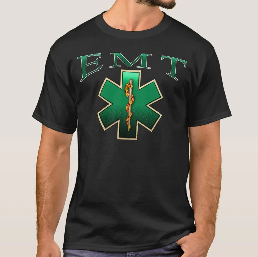

Novel Star of Life EMT Medical Paramedics T Shirt. High Quality Cotton, Large Sizes, Breathable Top, Loose Casual T-shirt S-3XL