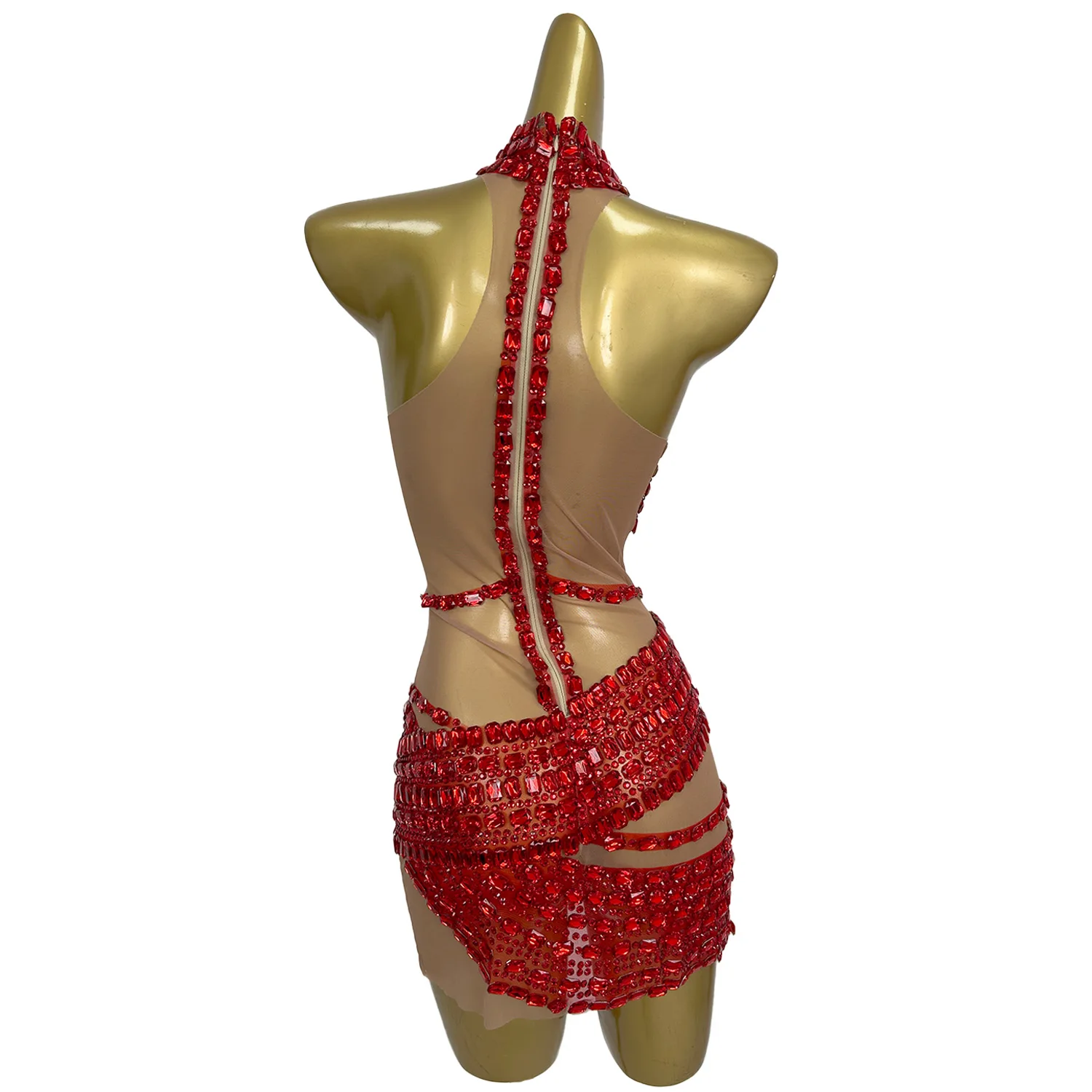 Cute Girl Red Dress Strapless Style Rhinestone Mini Skirt Women Festivals Parties Weddings Banquets Bridesmaid Dress Fangtang