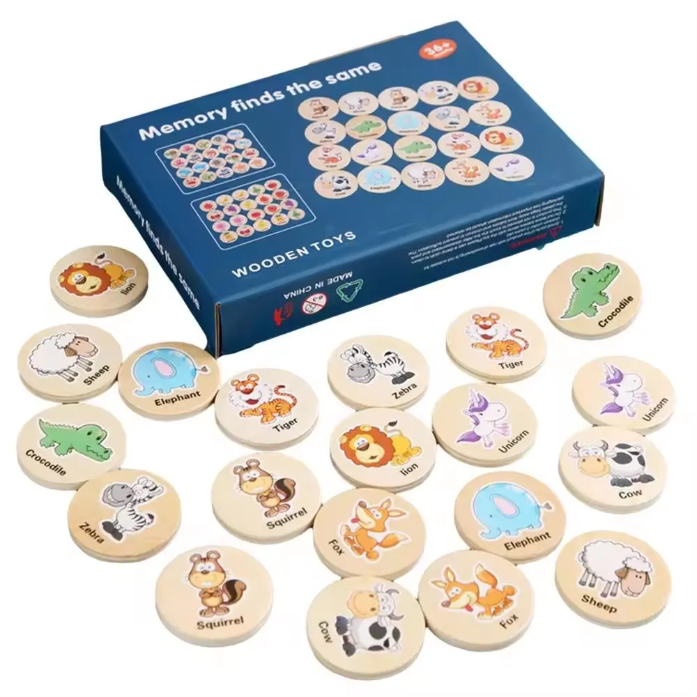 Memory Chess Game With Animal And Fruit Patterns For Toddlers_voghion.com