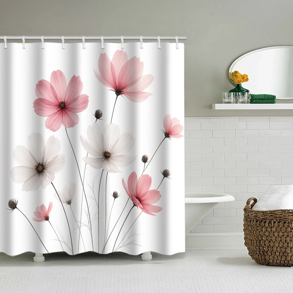 Floral Bathroom Curtain Set 2