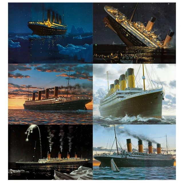 puraikcmi diy 5d diamond painting kits titanic ship 16x20 inch full drill  round diamonds rhinestone embroidery