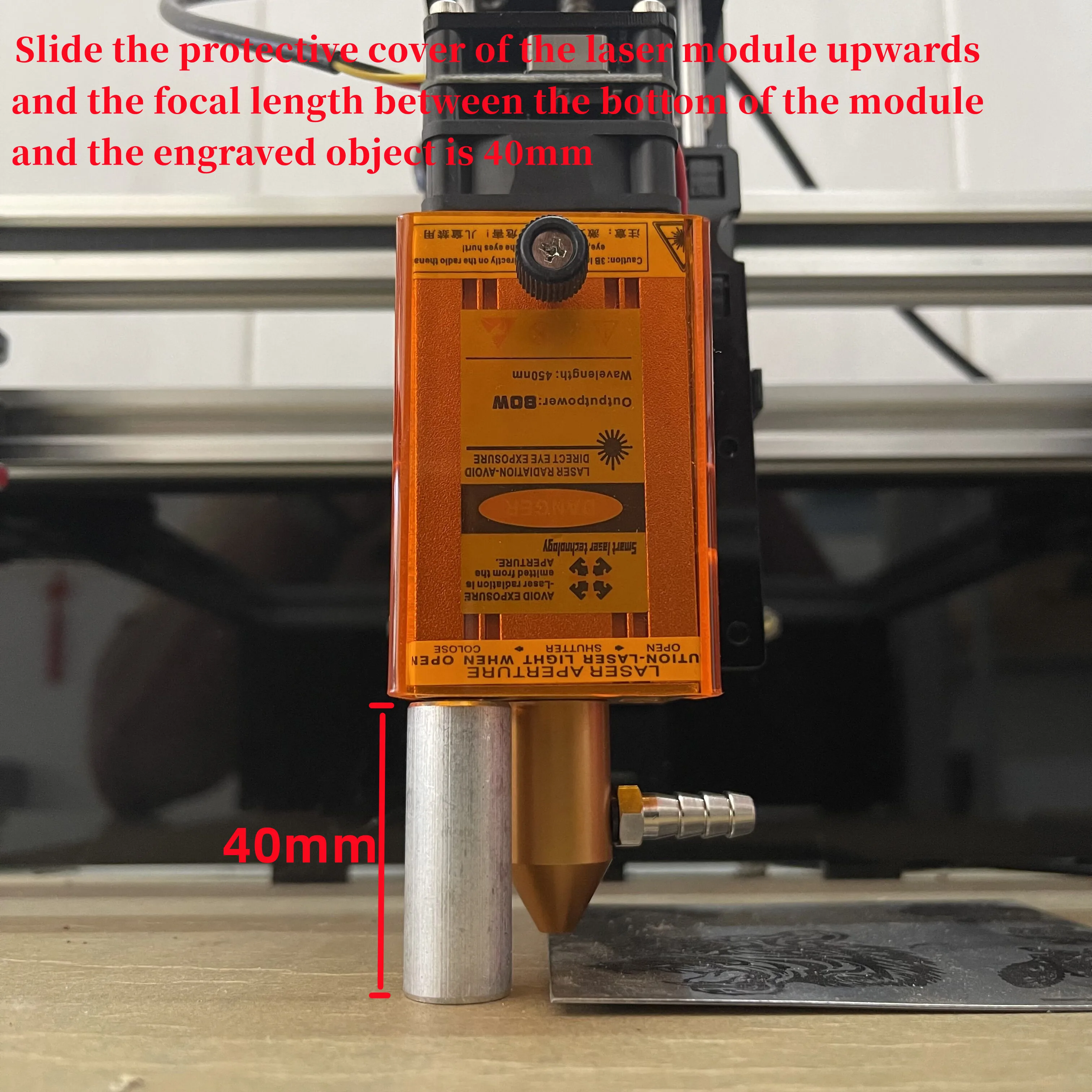 Laser Module Laser Air Assist Pump 80W laser module with air-assisted device 40W laser head 450nm blue TTL smart tool for engraving machine wood cutting