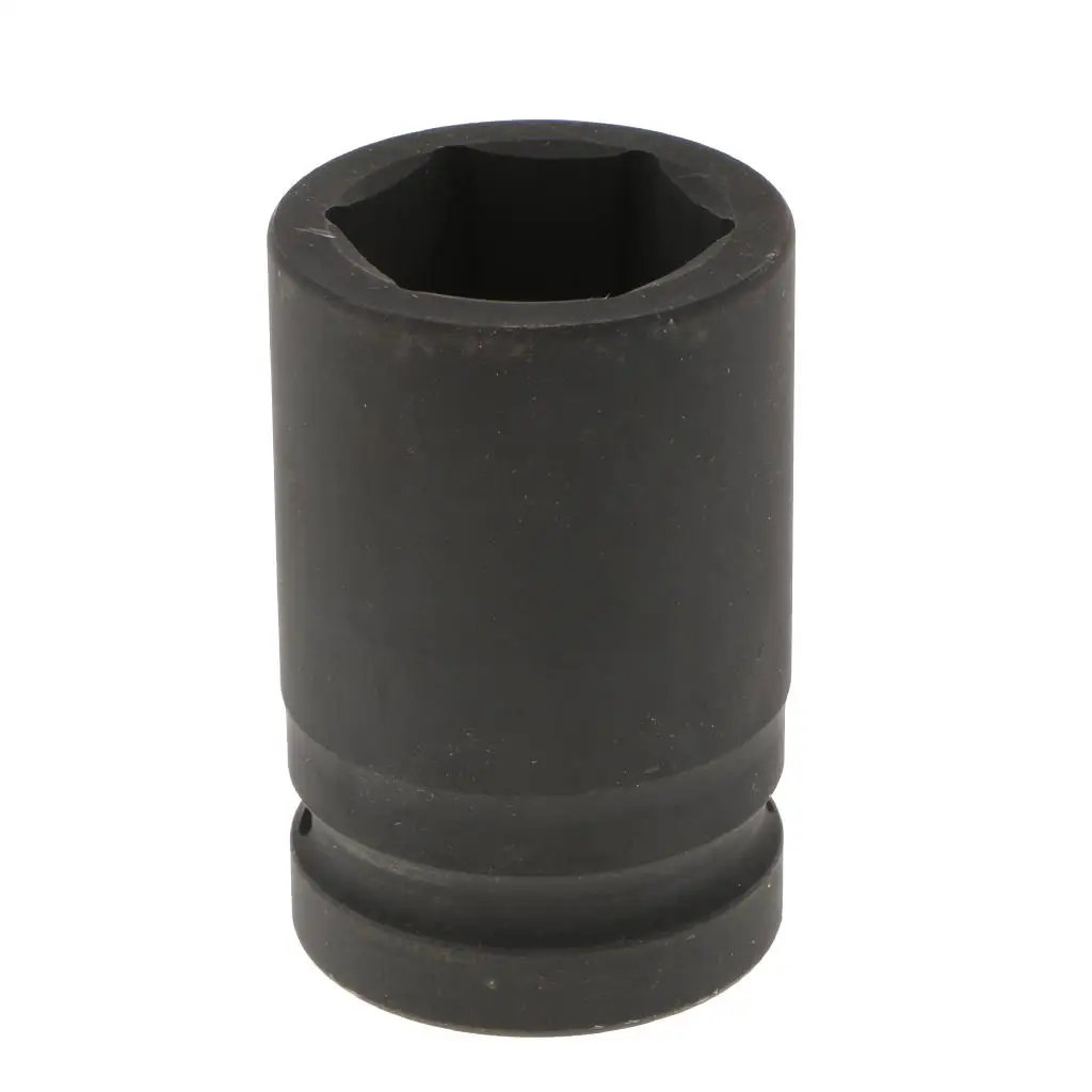 Heavy Duty 35mm Metric Impact Socket with 1 inch Drive, 6-Point, Black