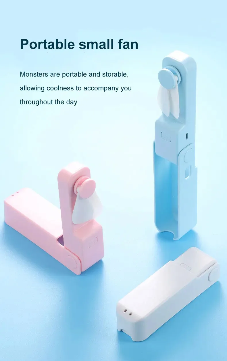 Description Picture 2 of item1pc Mini Portable Fold Fan - Original Design USB Charging Household Air Cooler for Desktop, Home & Travel Use