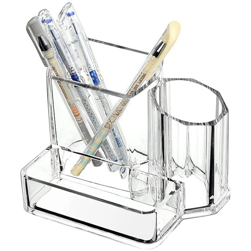 

Acrylic Pen holder Desk Supplies Organizer Holder Office Multi-function Pen Pencil Cup Phone Stationery Storage Box
