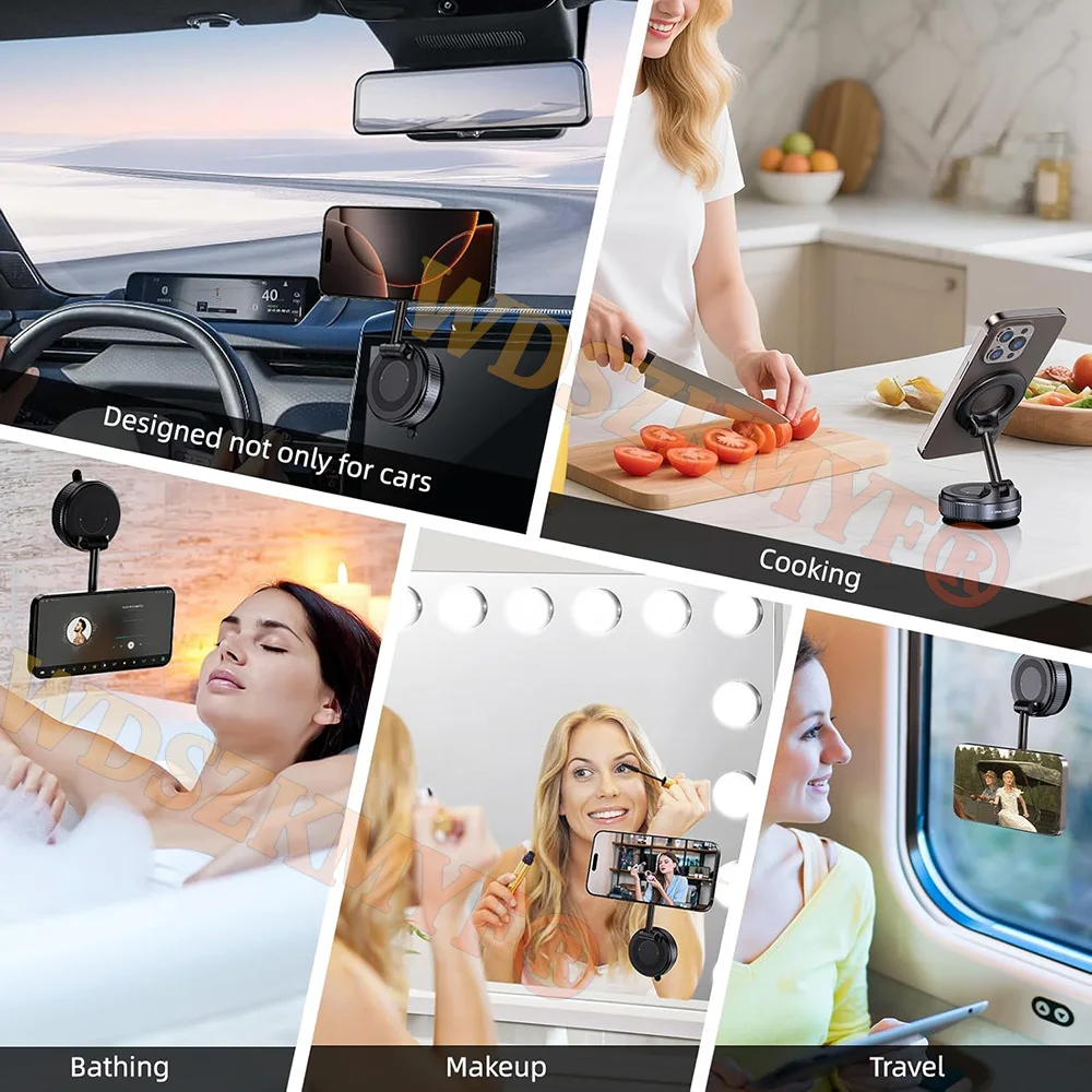 Vacuum/Drip Gel Magnet Phone Bracket Multi-angles Adjustment Strong Magnetic Suck Foldable Car Holder For Navigation Stand