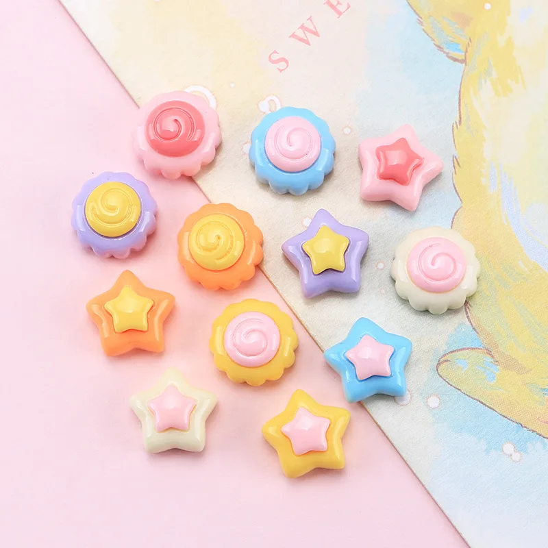 

30pcs Mini Star Sun Resin Flatback Cabochons for Nail Art Decoration Small Star Shape Embellishments for Scrapbooking Accessory