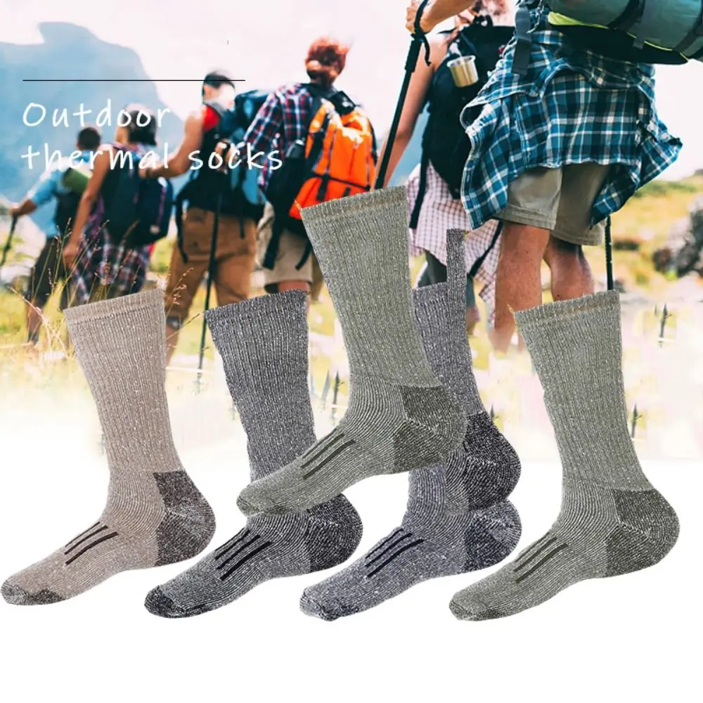 

Non-slip Merino Wool Socks Cozy Breathable Soft Men Boot Sockings Thicken Moisture Wicking Casual Thermal Stockings Winter