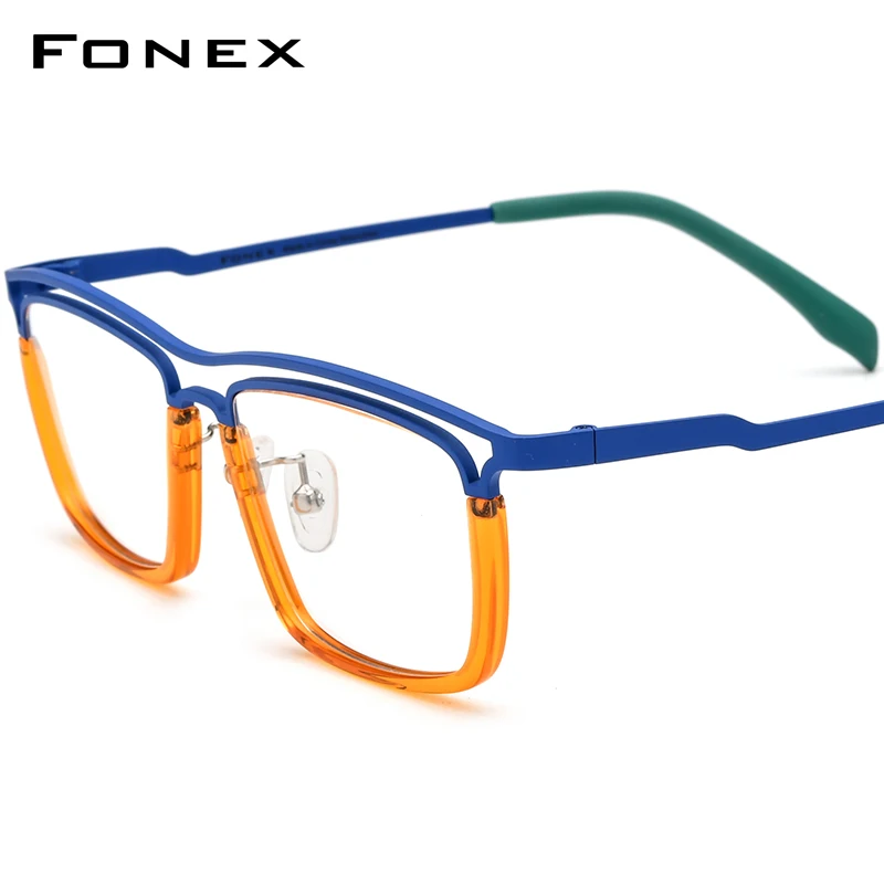 fonex-monture-de-lunettes-en-acetate-de-titane-pour-hommes-et-femmes-lunettes-carrees-colorees-lunettes-de-mode-lunettes-nouveau-2024-f85799