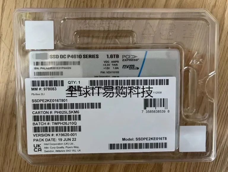 

For SSDPE2KE016T801 1.6T SSD U2 DC P4610 SSD