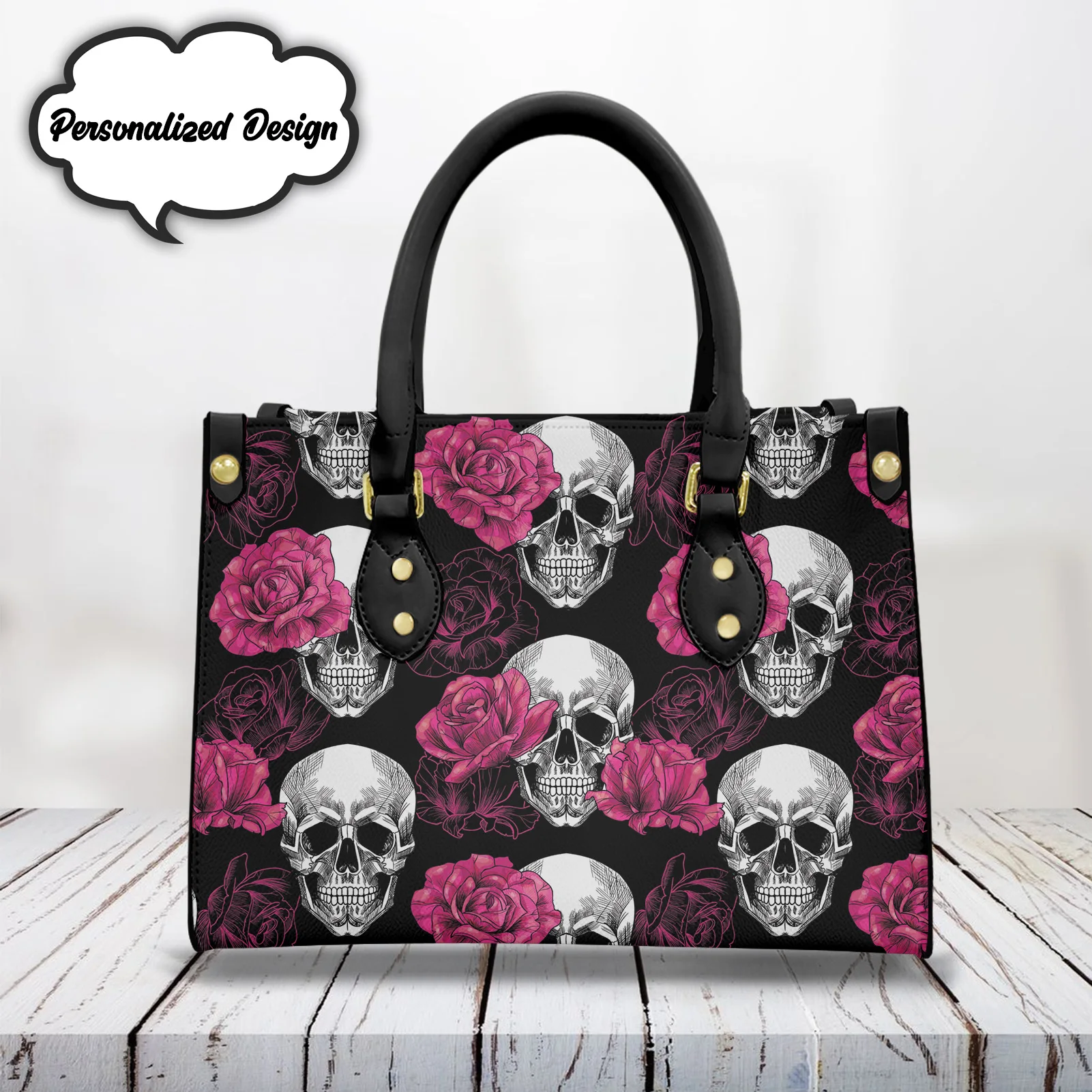 Fashion Funny Teapot Shaped Stone Pattern Leather Gothic Personalized Bag