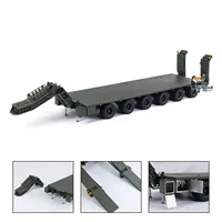 1/14 RC Hydraulic Metal Semi Trailer for Elefant FAUN SLT-56 Tank Transporter Model Remote Control Vehicle Warning Lights Toy 1