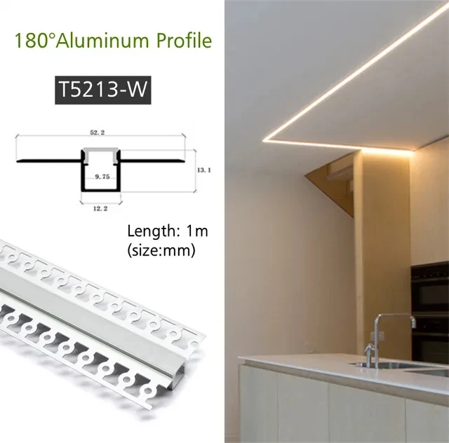 thumbnail image 1 of Barra de luz empotrada flexible con perfil de aluminio LED para techo, pared, bricolaje, decoración lineal, accesorios de iluminación interior, lámparas, 1 of 5