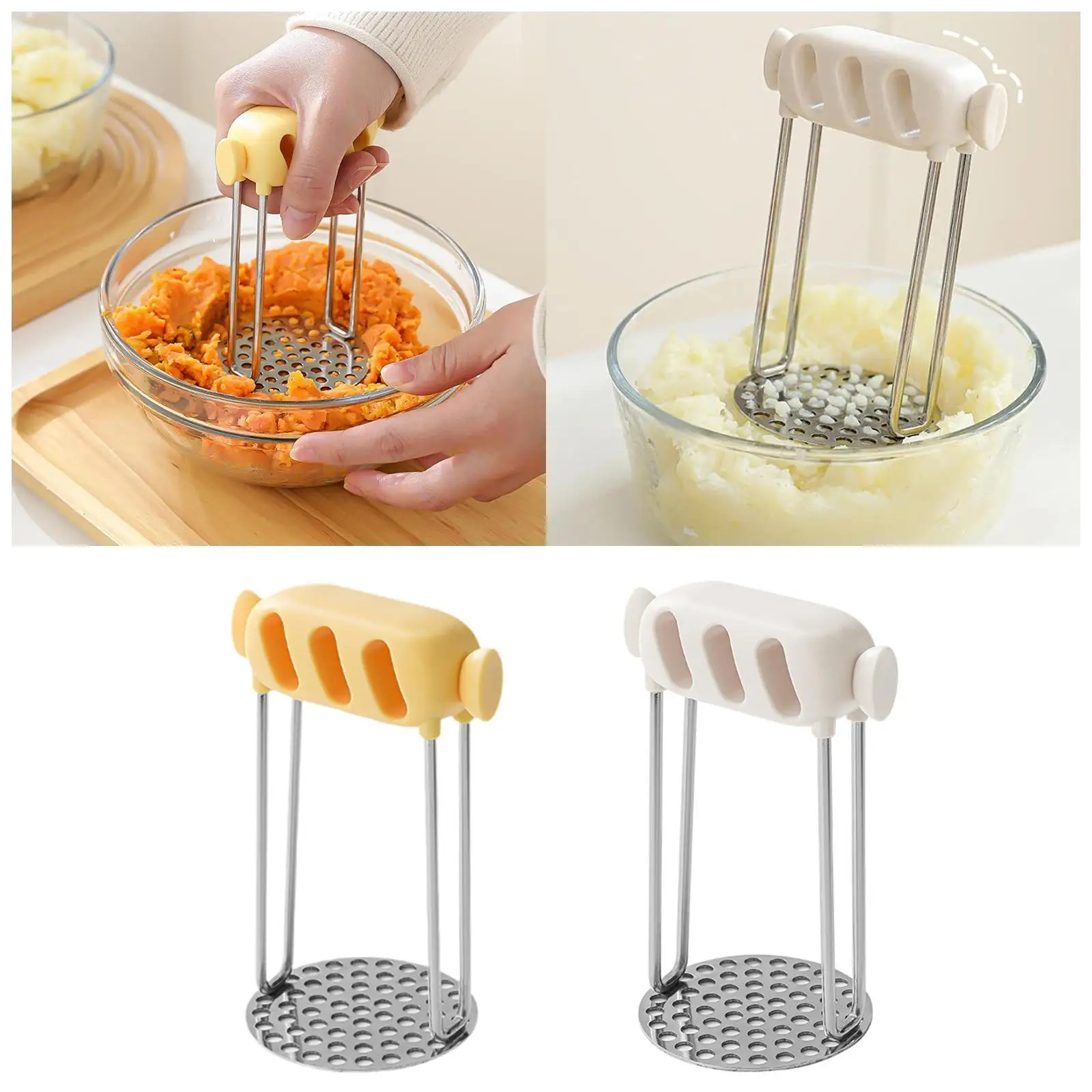 Potato Smasher Manual Multifunctional Garlic Food Masher Potato Masher Potato Ricer for Sweet Potatoes Beans Egg Avocado Pea