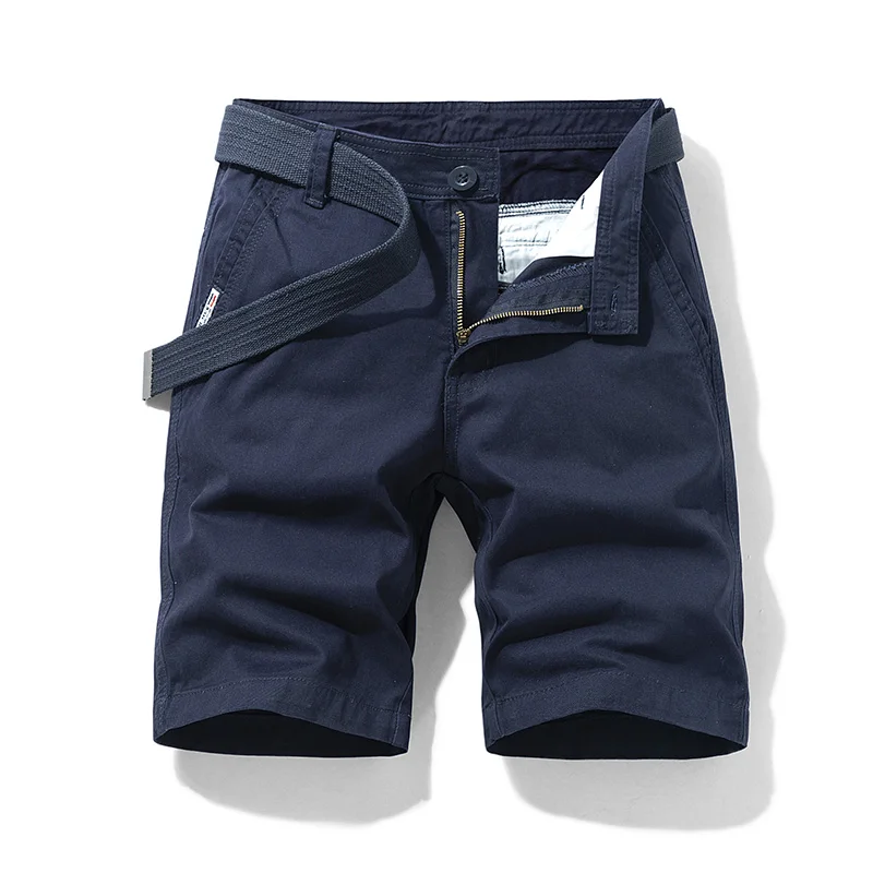 Cotton Shorts Men Summer 100% Cotton Solid Casual Business Social Bermudas Loose Jogging Shorts