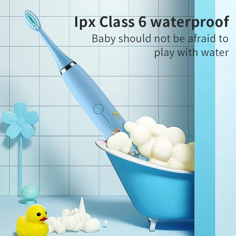 Sonic Electric Toothbrush for Children Aged 3 to 15 Professional Primary Tooth Care IPX6 Waterproof DuPont Soft Bristle 3