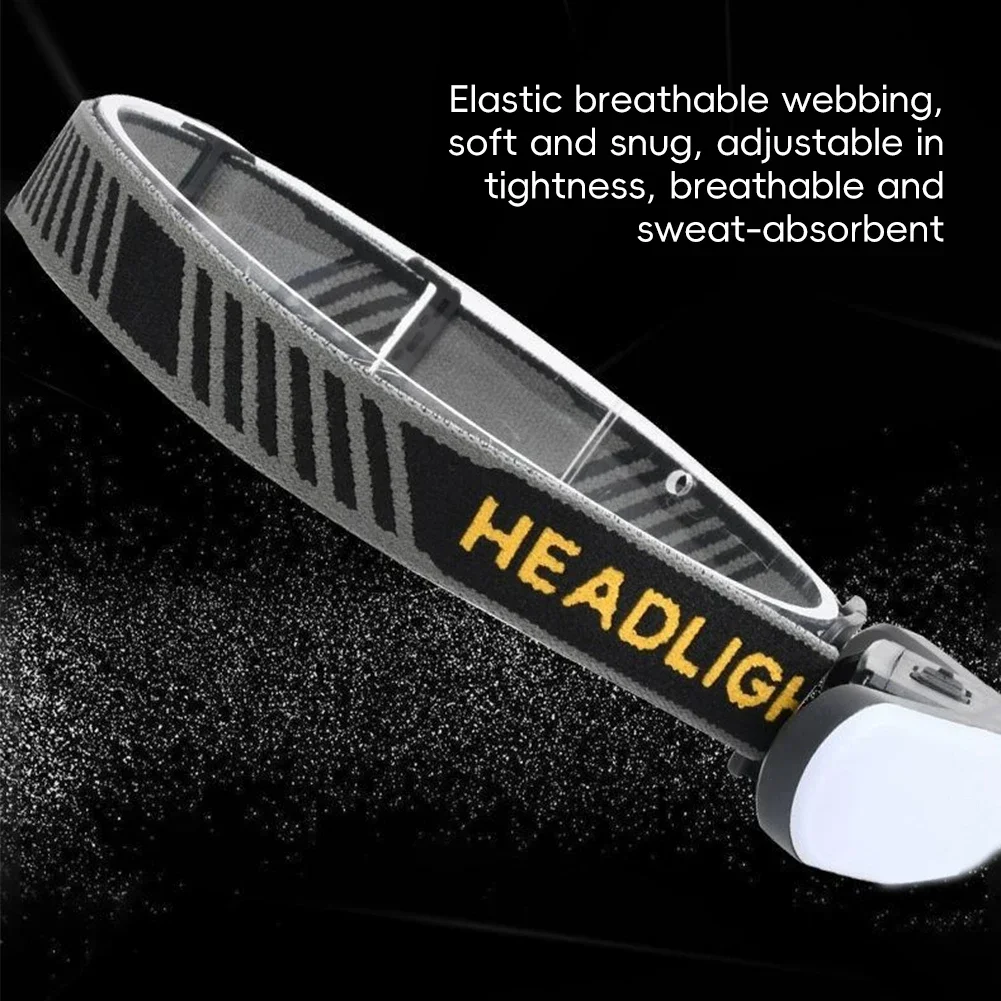 1Pc Portable Wide Beam 42LED Headlamp USB Rechargeable COB LED Head Flashlight Lightweight Waterproof Running LED Headlight