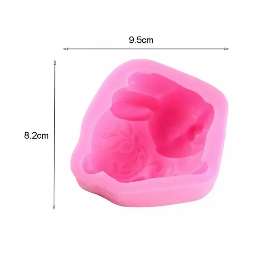 1 Pcs Rabbit Silicone Mould Resin Clay Soap Mold Candle Bunny Mold Fondant Cake Decor Molds Soap Making Supplies