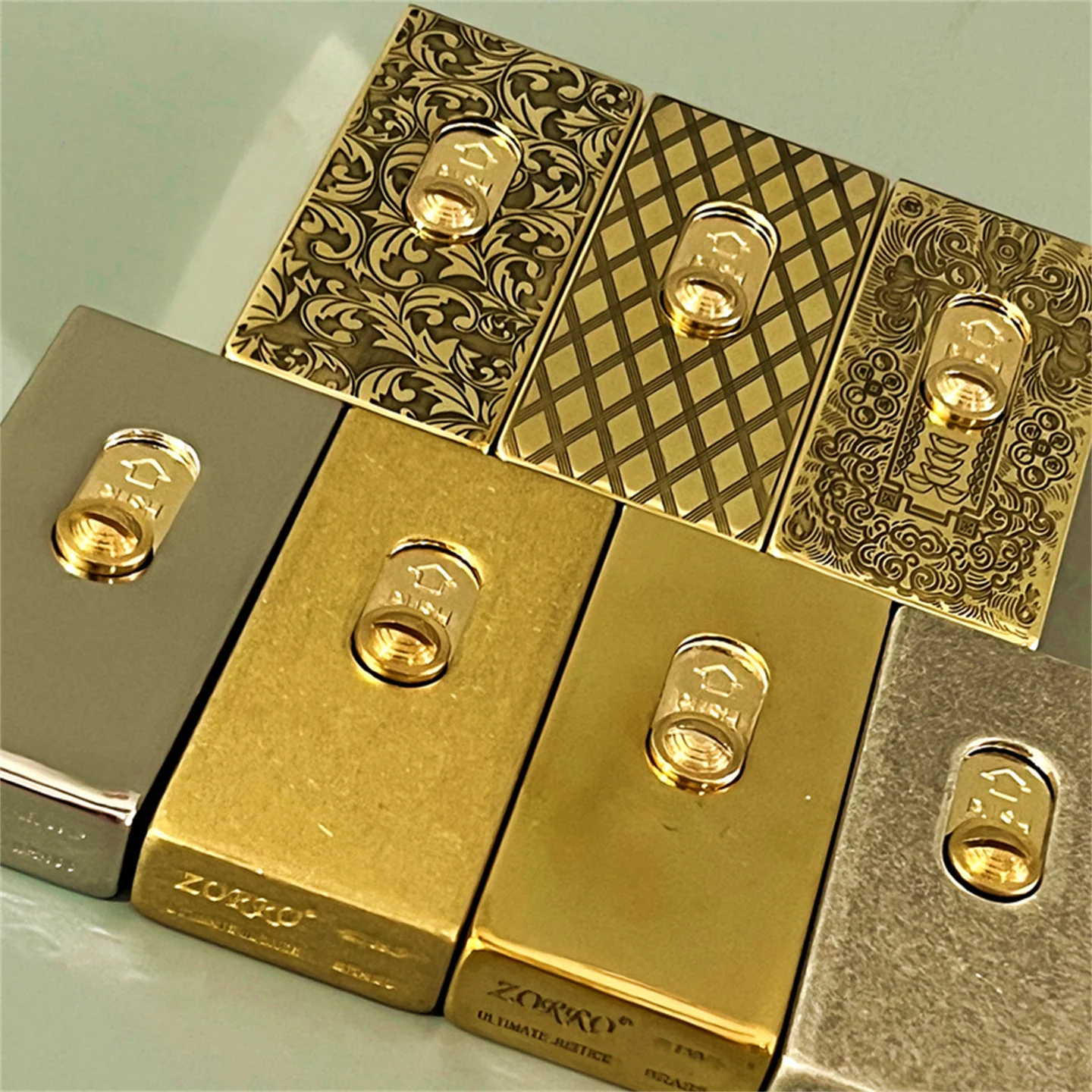 Lighter Lifting Pure Copper Carving Kerosene Lighter Push-Pull Ignition