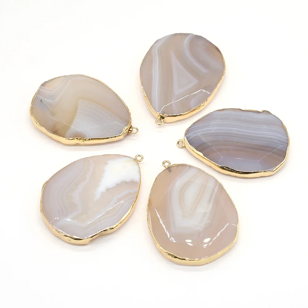 

Natural Stone Pendant Water Drop Shape Grey Agate Exquisite Charms For Jewelry DIY Necklace Bracelet Earring Accessories Making