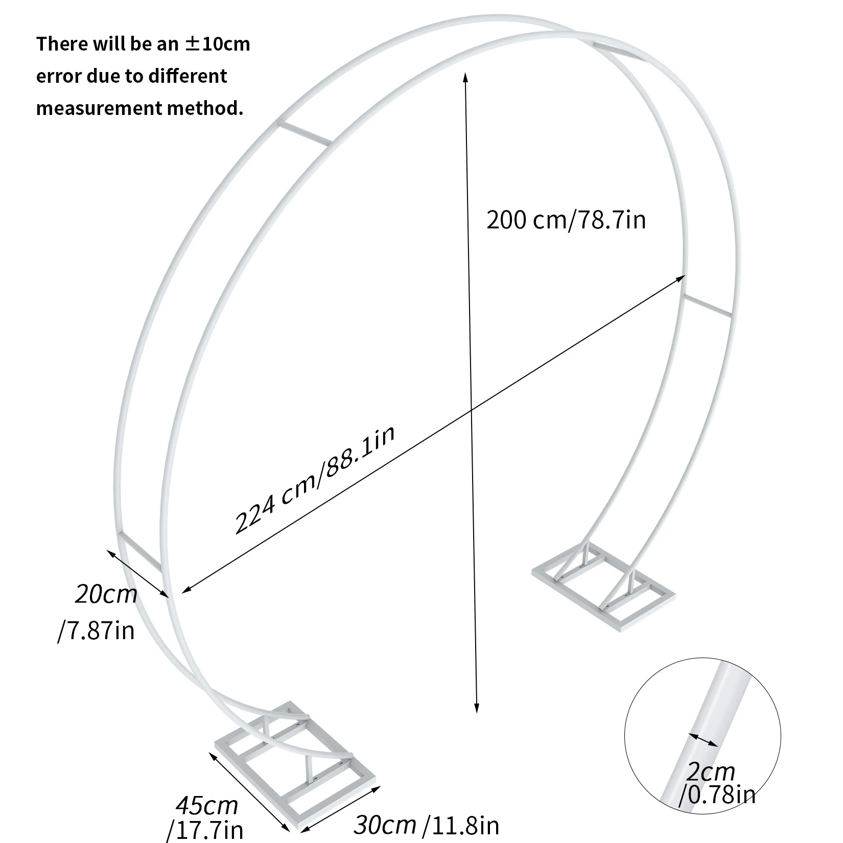 Removable Round Metal Wedding Arch Frame