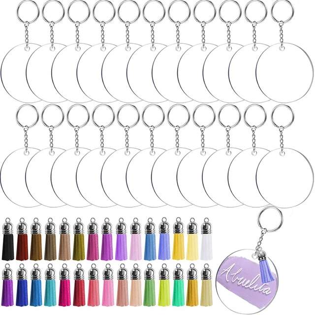 350Pcs Clear Acrylic Keychain Blanks for Vinyl Acrylic Blanks Keychain  Tassels Jump Rings for DIY Keychain