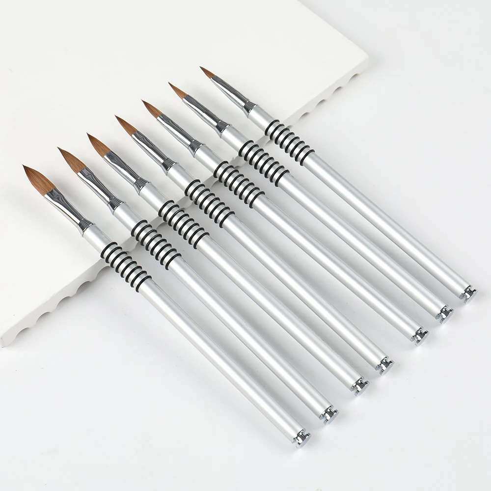 ANGNYA #2#4#5#6#8 Nail Brush Art Acrylic Kolinsky Brush UV Gel Carving Pen Brush Liquid Powder Nail 3D Drawing Pen Nail Art Tool 2