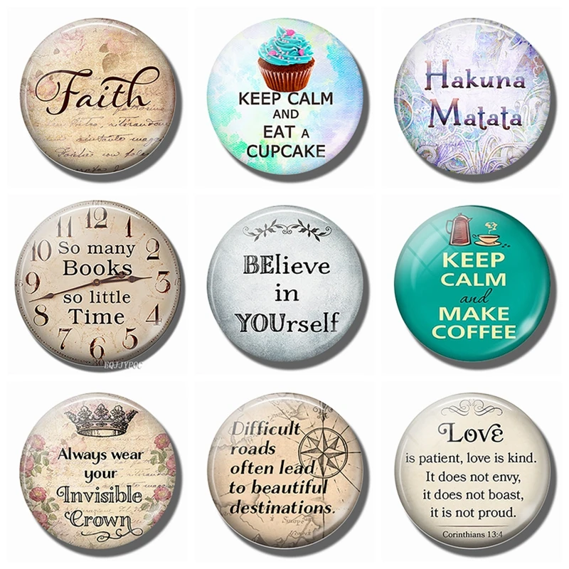 

Nteresting 30MM Letters Fridge Magnet Inspirational Quote Glass Dome Magnetic Refrigerator Stickers Message Board Home Decor